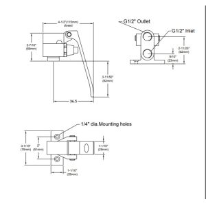 NPT Sanitary Kitchen Single Knee Operated Sink Valve