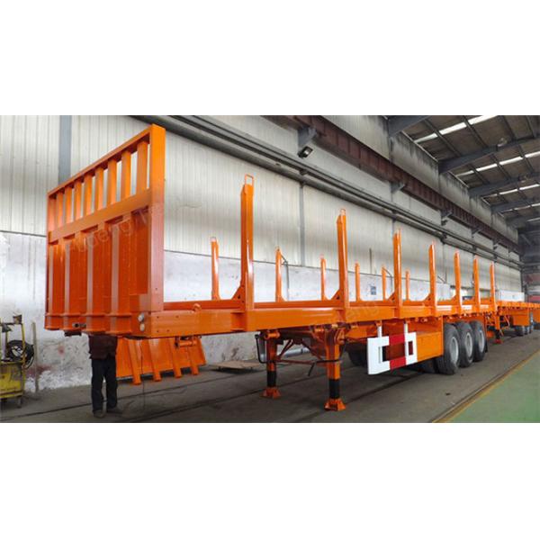 Timber Transport Logging Semi Trailer , 2 / 3 Axles Flatbed Trailer