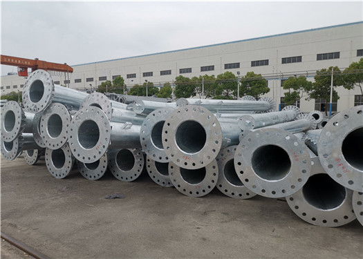 60FT Polygonal Hot Dip Galvanized Steel Electric Pole With Bitumen Painted