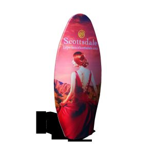 Attractive Tension Fabric Trade Show Displays Stylish Surf Board Shape