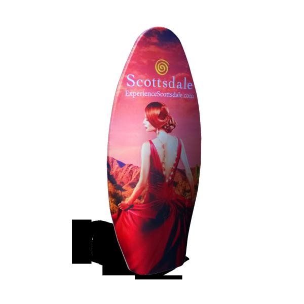 Buy Attractive Tension Fabric Trade Show Displays Stylish Surf Board Shape at wholesale prices