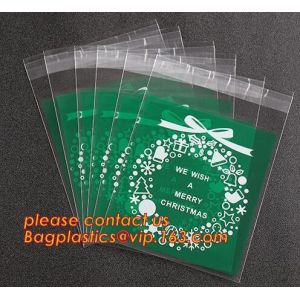 Merry Christmas Santa Claus Snowman Fudge Gift Cellophane Cookie Candy Bag,Xmas