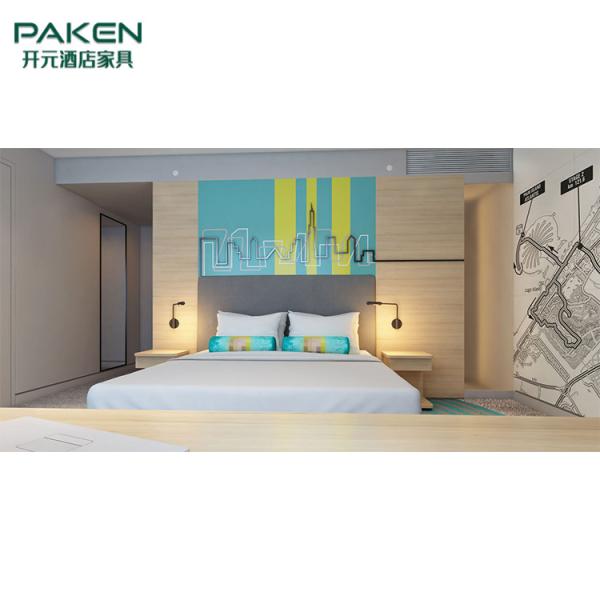 Concise Style Hotel Full Set Bedroom Furniture Light Color