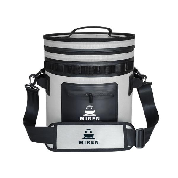 Buy 25 Can Dark Gray Round Cooler Leakproof and Waterproof Soft Cooler Bag for Outdoor Adventures at wholesale prices