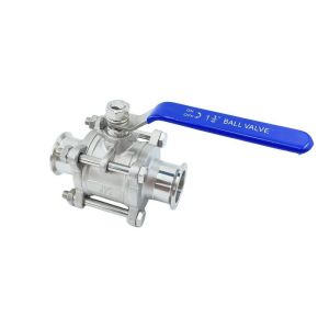 Straight Through Type DN15-DN100 304 Stainless Steel 3PC Clamp Ball Valve with