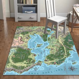 Unti-skid Polyester Printed country map Area Rugs and Carpets living room center