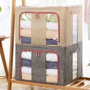 ODM 100L Fabric Household Storage Containers Collapsible Double Zippers