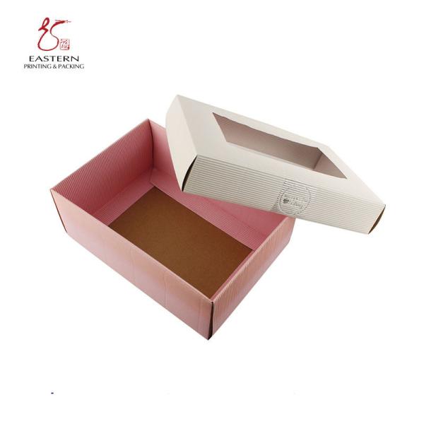 Colorful Corrugated Baby Shoes Gift Box With Lid And Clear Window