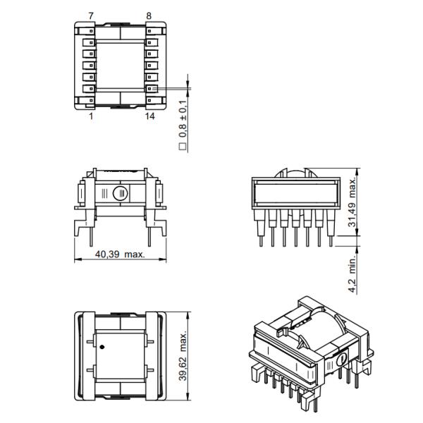 ETD34 SMPS Flyback Transformer for Flyback converters 749197211