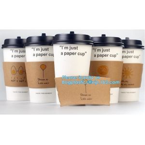 Biodegradable cup sleeve, Corrugated up sleeve with printing, brand logo, hot