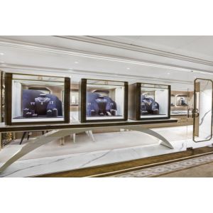 Ring Glass Display Cabinet , Luxury Necklace Display Stand Customized Size