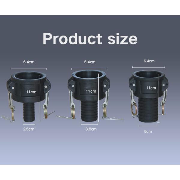 Black UMETASS IBC Water Tank Valve Camlock Quick Coupling Fitting Adapter Plastic Accessories Female Outlet to 2"2" BSP Coupling