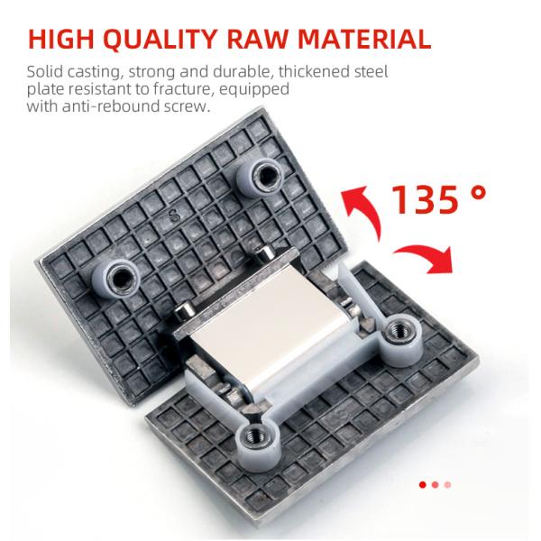 Brushed Nickel Glass Hinge 135 Degree Opening Angle Ideal for Glass Shower Enclosures