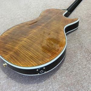 New high quality Custom LP left hand electric guitar, Ebony guitar, Flame Maple
