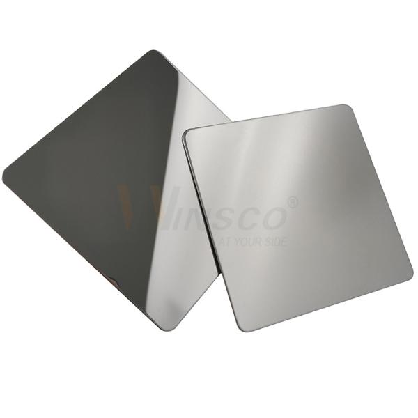 Buy Ornamental Super Mirror Stainless Steel Sheet 201 304 316 Grade With Silver PVD Color at wholesale prices