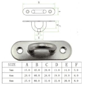 Galvanized Finish Stainless Steel Boat Ring Pad Eye Plate for Marine Hardware