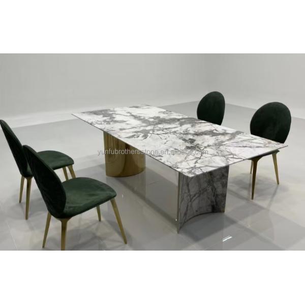 Polished Arabescato White Italian Marble Slab for Modern Wall and Round Dining Table