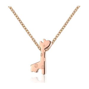 China Wapiti Pendant Necklace Stainless Steel elk Necklace  Rose Gold Jewelry Christmas Gift Necklace on sale