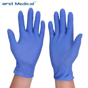 Single Use Disposable Medical Gloves Adult Blue Nitrile Gloves