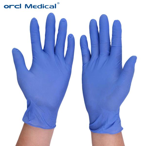 Buy Single Use Disposable Medical Gloves Adult Blue Nitrile Gloves at wholesale prices
