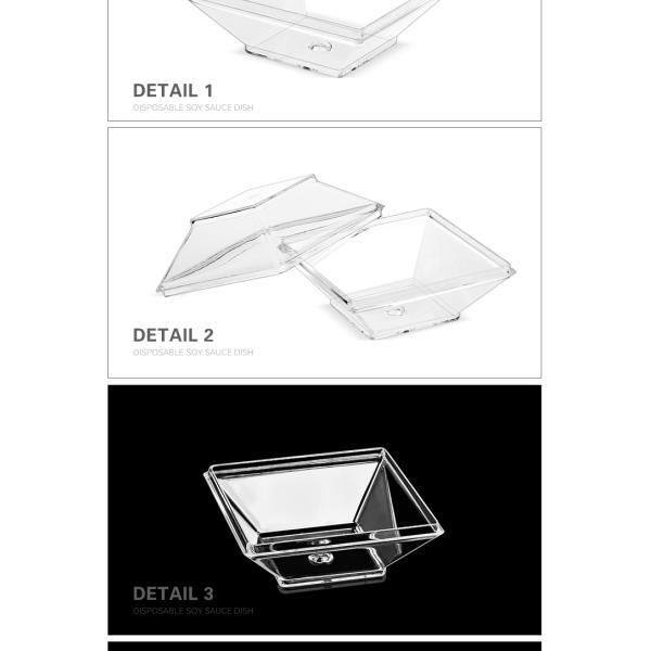 2019 new products disposable plastic tableware square sauce dish