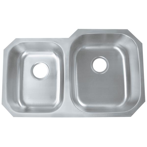 31"Lx21"W Double Bowl Kitchen Sink with Thick Sound Dampener Rubber Pad