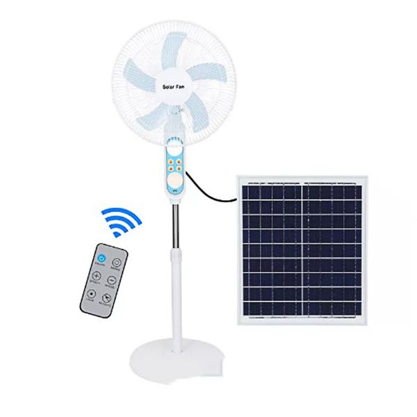 Buy 48inch Rechargeable Solar Standing Fan With Stand Plastic Electric Powered at wholesale prices
