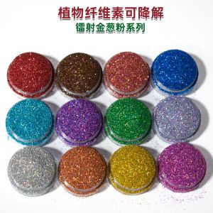 Water Plant Based Cellulose Bio Glitter Powder Holographic Hexagonal Sequin