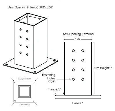 Concrete Anchors Pergola Brackets Supporting Fixed Wood with ECO FRIENDLY Construction