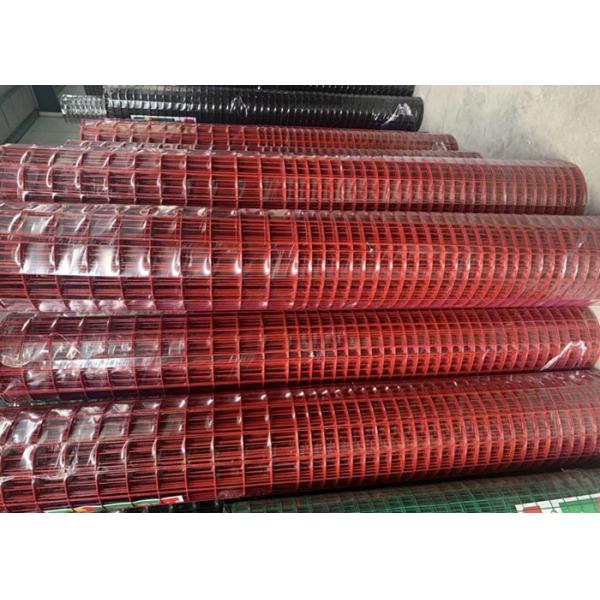 2.2 MM Red Color PVC Coated Welded Wire Mesh 1'' X 1'' Hole Q195 Material