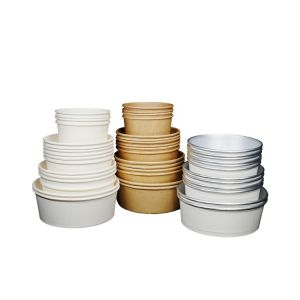 Customized food grade kraft paper packaging salad noodle soup bowl