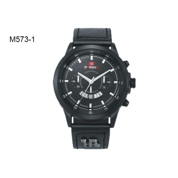 Analog Display Men's Quartz Watch Chronograph Date Leather Band Wristwatch M573