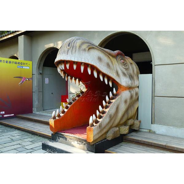 Large Animatronic Dinosaur Head Wall Mounted With Excellent Abrasion Resistance
