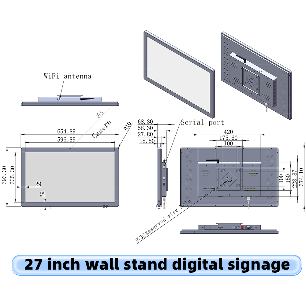 23.6 Inch Android-Based Wall Mounted Cloud Content Management Animation Digital