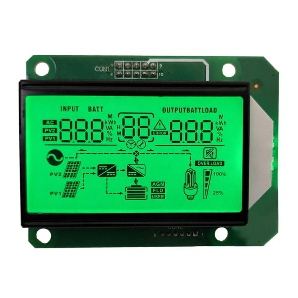 Buy Monochrome HTN 7 Segment Display with 6 O' Clock Viewing Angle Customized Size Inverter LCD Screens from LCD at wholesale prices