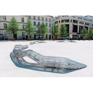 Public Sculpture Furniture Art Polished Outdoor Stainless Steel Chair Customized