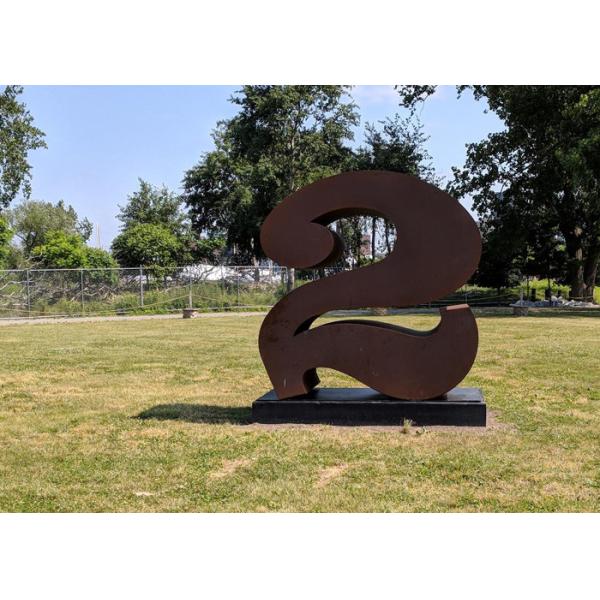Park Decoration Corten Steel Sculpture Landscape Letter M Rusty Outdoor Metal Sculpture