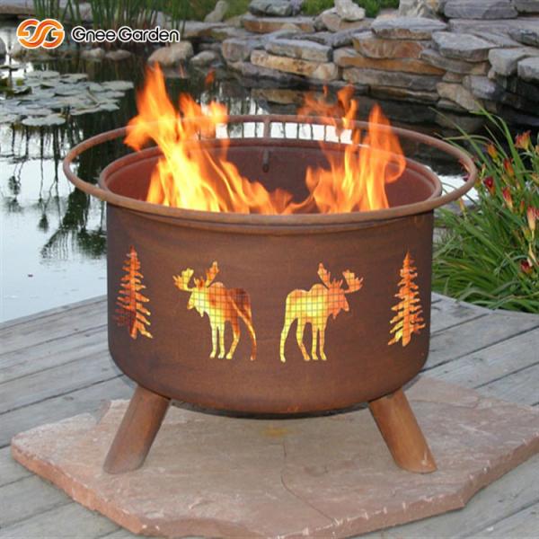 Corten Steel Fire Bowl Firepit Outdoor Heating Natural Rusted Fire Pit