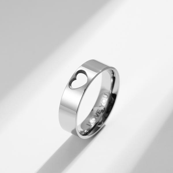 Wedding Party Gold Plated Stainless Steel Heart Ring Valentine'S Day Ring Custom