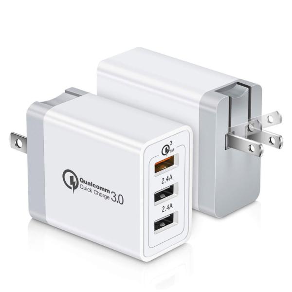 White PD Phone Charger 3 Port USB Fast Charger OEM ODM