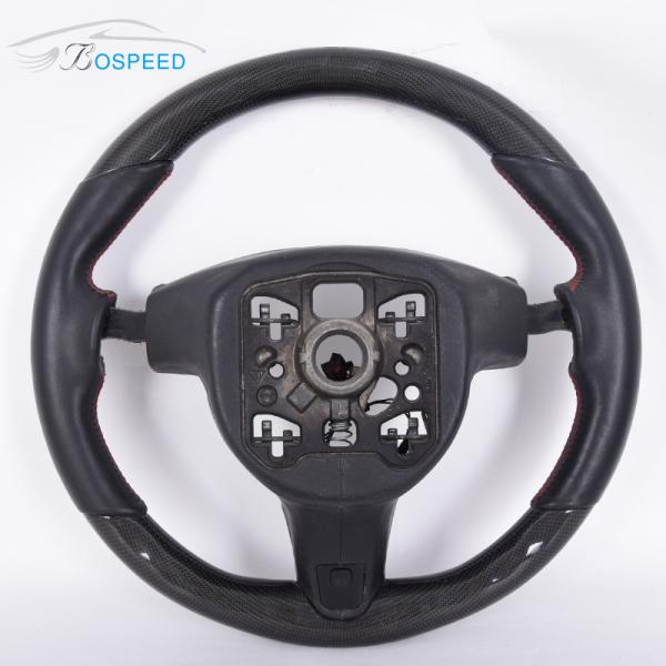 12k Plain Weave Porsche Carbon Fiber Steering Wheel Leather ODM With LED
