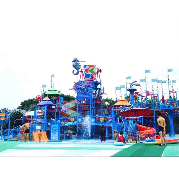 Anti UV Aqua Playground Children Water Play Slide For Hotel