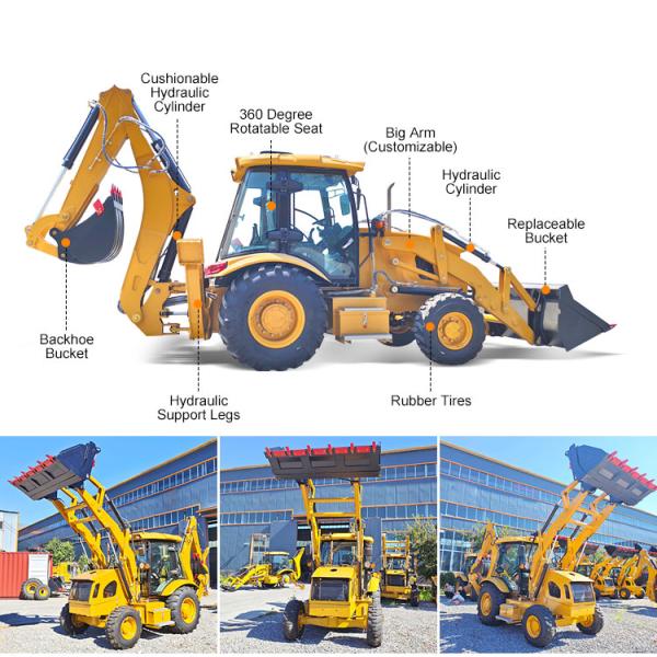 Cheap Diesel Small Backhoe Wheel Loader Tractor Excavator Compact Backhoe with Bucket for Agriculture