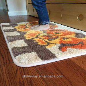 Dog pattern cut pile bath floor mat
