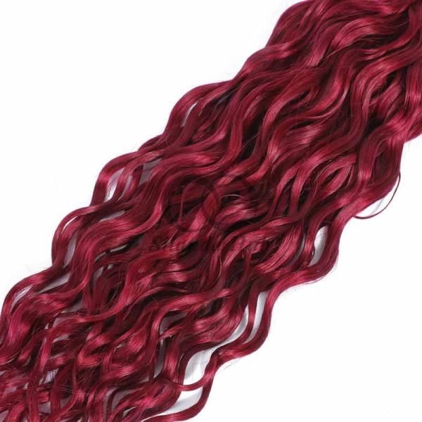 Burgundy Water Wave Remy Human Hair Bundles Sew In Weave Bundles Brazilian Bundle Deals