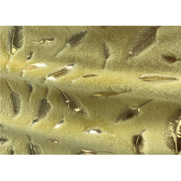 Buy 230GSM Feather Pattern Bronzing Minky Plush Fabric For Baby at wholesale prices