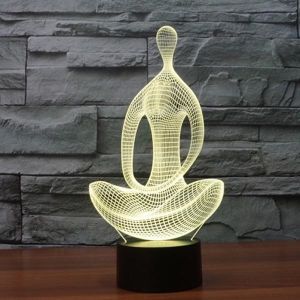 Yoga Cyan 3D Led Illusion Lamp Night Light Christmas Changeable Rohs