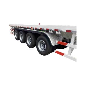 Customizable 4-Axle Flatbed Semi-Trailer Durable Steel Construction Truck