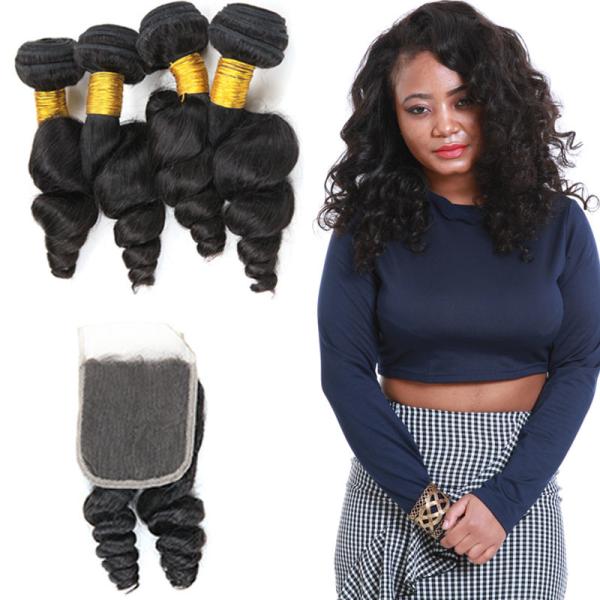 Buy Unprocessed Loose Curly Hair Extensions / Loose Curly Virgin Indian Hair at wholesale prices