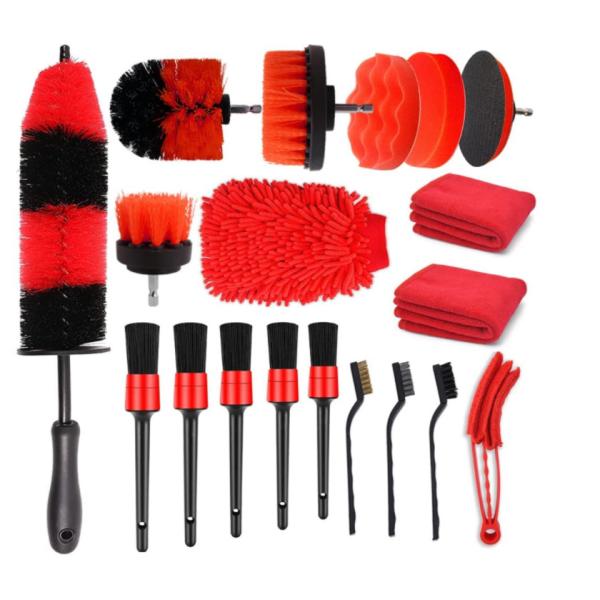 Buy Exterior Interior Car Detailing Brush Set 19 Pcs Nylon Material at wholesale prices